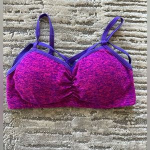 Beyond Yoga - Pink and Purple Space-Dyed Sports Bra- Size Small